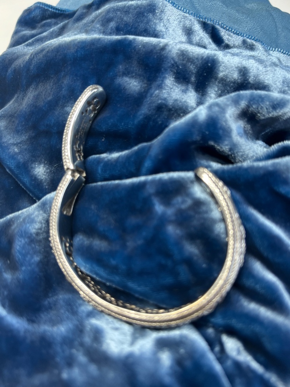 Judith Ripka Sterling And Diamonique Bangle Bracelet size Small 6 3/4 inches - Picture 3 of 4